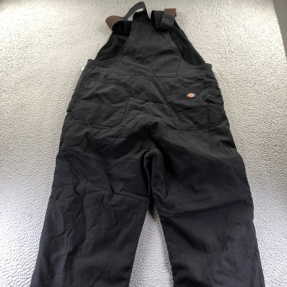 Dickies Overalls Mens Large Black Insulated Canvas Duck Bib Double Knee New - Picture 6 of 10